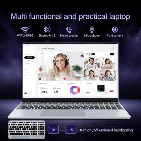 كمبيوتر محمول 2026، معالج Core i5-7Y54 مقاس 15.6 بوصة، كمبيوتر محمول Win 11 Pro، ذاكرة وصول عشوائي 16 جيجابايت، 1 تيرابايت SSD، شاشة 1920 × 1080 FHD 16:9، كمبيوتر محمول مع لوحة مفاتيح بإضاءة خلفية، أجهزة كمبيوتر محمولة للأعمال الطلابية in Kuwait