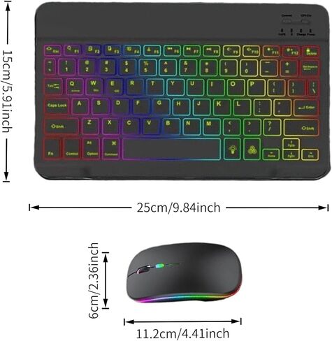 Keyboard and Mouse Combo Compatible for PC, Computer Set with Color-Changing Backlight, 7 Color RGB, Quiet Scissor- Keys in Kuwait