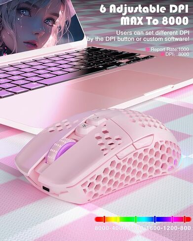 SOLAKAKA A75 and SM600, Wireless Keyboard and Mouse Combo for PC (A75 Crystal-Pink & SM600 Pink) in Kuwait