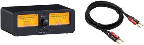 صندوق تبديل مكبر الصوت Fosi Audio LC30 VU Meter وسلك مكبر صوت مجدول 14AWG بطول 5.9 قدم (1.8 متر/70.87 بوصة) للصوت المنزلي in Kuwait