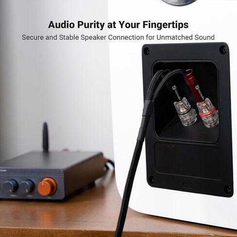 صندوق تبديل مكبر الصوت Fosi Audio LC30 VU Meter وسلك مكبر صوت مجدول 14AWG بطول 5.9 قدم (1.8 متر/70.87 بوصة) للصوت المنزلي in Kuwait