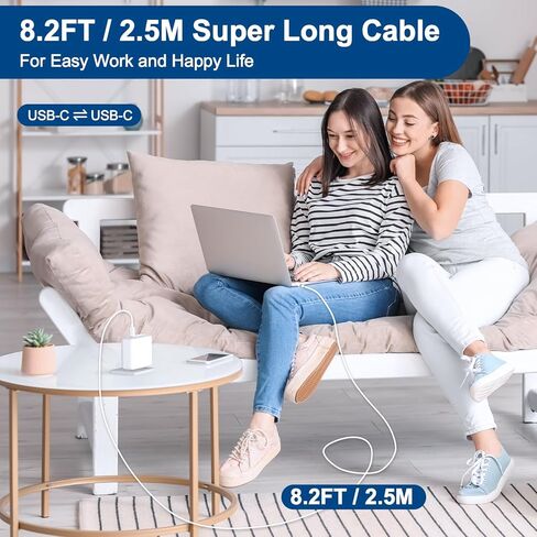 100W Charger for MacBook Pro 14 16 inch MacBook Air 13 15 inch 2026-2021 M5 M4 M3 M2 M1, 100W GaN Power Adapter, 6.6FT USB C to 3 Magnetic 3 Cable, 8.2FT USB C to C Cable【Original Quality】 in Kuwait