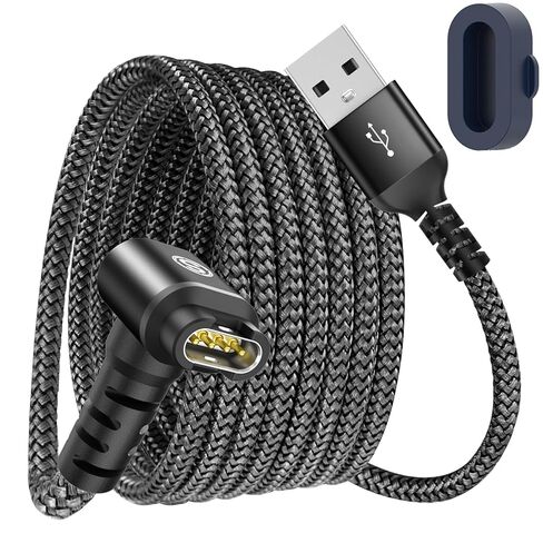 sweguard Garmin Watch Charger Cable Right Angle 4ft for Garmin Approach S70 S62 S60 S42 S40 S12 S10 Replacement Charging Cable Cord Plus a Black Silicone Charger Port Protector Anti Dust Plug in Kuwait
