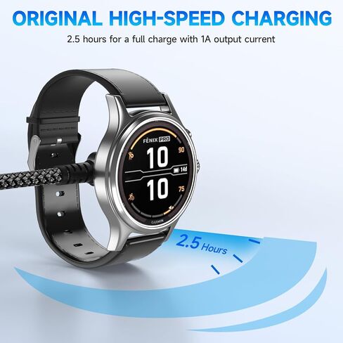 sweguard Garmin Watch Charger Cable Right Angle 4ft for Garmin Approach S70 S62 S60 S42 S40 S12 S10 Replacement Charging Cable Cord Plus a Black Silicone Charger Port Protector Anti Dust Plug in Kuwait