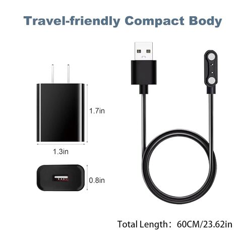 شاحن ساعة ذكية سريع الجدار، كابل شحن USB مغناطيسي 2 دبوس 4 مم، سلك شحن بديل للساعة الذكية ومتتبع اللياقة البدنية، امتصاص مغناطيسي قوي، شحن سريع وآمن in Kuwait
