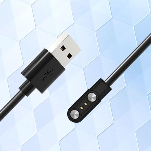 [عبوة واحدة] لشاحن الساعة الذكية SWGOTA G62/RUXINGX G62 مقاس 1.85 بوصة، كابل شحن USB مغناطيسي بديل متوافق مع ملحقات الساعة الذكية G62. (أسود) in Kuwait
