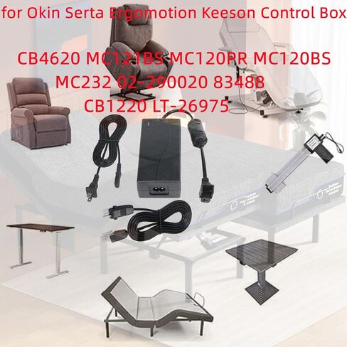 2-Pin 29V AC/DC Adapter for okin serta Adjustable Bed Power Supply Ergomotion Keeson Control Box MC121BS MC120PR MC120BS MC232 MC232FB MC232SC CU380 CB01SP Charger Cord PSU Replacement Kit in Kuwait