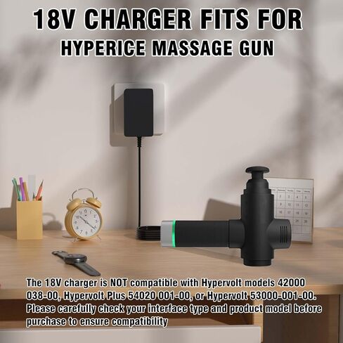 شاحن 18 فولت يناسب مسدس التدليك Hyperice المتوافق مع مسدس التدليك Hypervolt 2/2 Pro/Go/Go 2 Vyper 3/2/Go Massage Gun in Kuwait