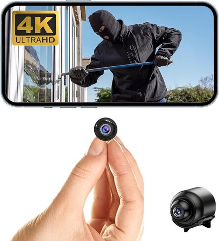 كاميرا واي فاي صغيرة جدًا، أصغر حجم للجيب، مراقبة فيديو حية بدقة HD4K، لا حاجة لكاميرا واي فاي، كاميرا مربية، تنبيهات ذكية لمراقبة الأطفال في المنزل ومراقبة الحيوانات الأليفة مع رؤية ليلية، كشف الحركة، تسجيل حلقة in Kuwait