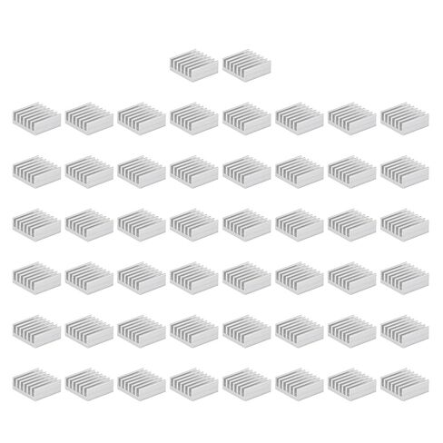 مبرد إلكترونيات Uxcell 14x14x6 مم من الألومنيوم لشريحة MOS IC فضية 100 قطعة in Kuwait