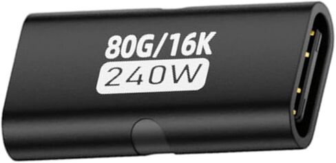 USB C مقرنة نوع C أنثى إلى شاحن أنثي 80Gbps نقل البيانات 240 واط 16K 60 هرتز محول الفيديو للهاتف المحمول الألومنيوم in Kuwait