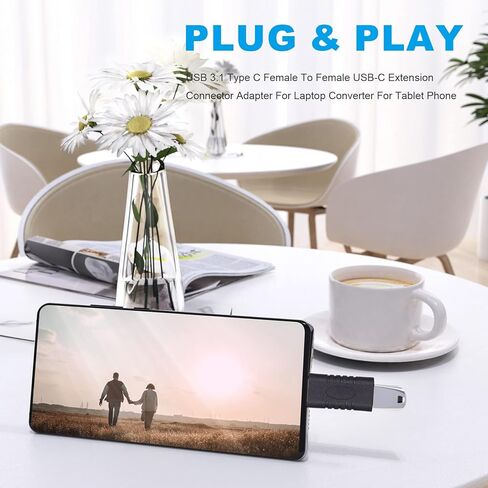 USB 3.1 Type C Female to Female USB-C Extension Connector Adapter for Laptop Converter for Tablet Phone in Kuwait