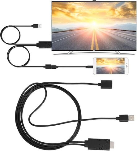 كابل محول USB أنثى إلى ذكر 2 في 1 التوصيل والتشغيل 1080P USB محول للهاتف إلى شاشة التلفزيون مع شريحة فك تشفير مدمجة حافظة ABS إشارة ثابتة in Kuwait