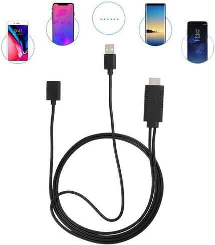كابل محول USB أنثى إلى ذكر 2 في 1 التوصيل والتشغيل 1080P USB محول للهاتف إلى شاشة التلفزيون مع شريحة فك تشفير مدمجة حافظة ABS إشارة ثابتة in Kuwait