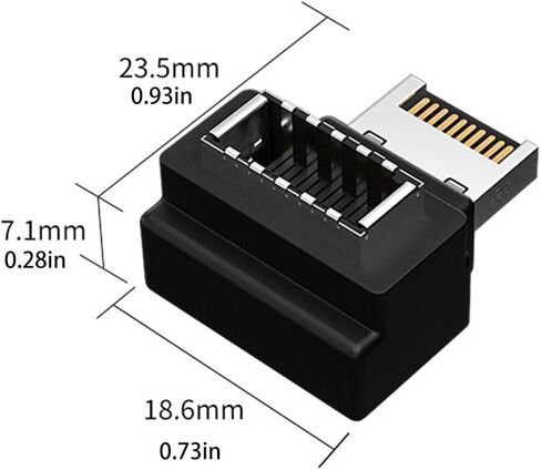 محول زاوية 90 درجة للكمبيوتر USB 3.1 Type-E أنثى إلى Type-E ذكر مضاد للأكسدة موصلات ومحولات الكمبيوتر in Kuwait