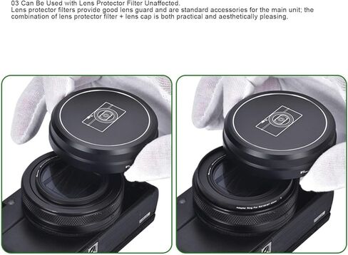 ciciglow 56mm Lens Cap Cover for RX100 M6 M7, for ZV1/ZV1 M2/SX710/720/730/740, Camera Lens Cover with Flocking Ring, Dust Proof, Anti Fingerprint in Kuwait