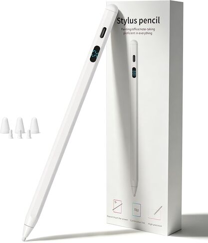 Pencil for iPad with Magnetic & LED Display, 3X USB-C Faster Charge,Stylus Pen Compatible with iPad/iPhone/Android, iPad 6-11th/A16,Air M3/M2/3-5th,Pro M4&M5 (Black) in Kuwait