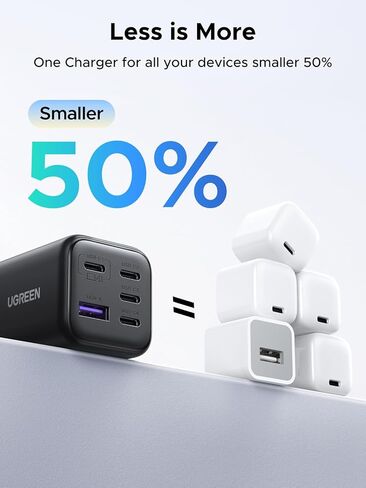 UGREEN 5-Port 45W USB C Charger Block, PD/PPS/QC 45 Watt Fast Charging, GaN Charger with 4 USB C Port for iPhone 17/16/15, Galaxy S26/S25/S24/S23, Pixel 10/9/8, iPad, MacBook Neo/Air and More in Kuwait