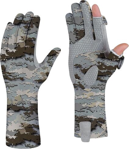 Riverruns UPF 50+ Fishing Gloves- Full Finger Sun Protection UV Gloves, Double-Length Extended Cuff Sun Gloves for Women Men Outdoor Activities. in Saudi Arabia
