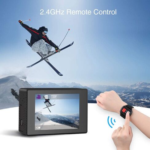 Dragon Touch 1080P Action Camera 12MP Underwater Waterproof Camcorder with 2" LCD Screen Remote Control and Mounting Accessories Kits Vision 1 in Kuwait