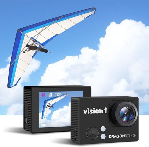 Dragon Touch 1080P Action Camera 12MP Underwater Waterproof Camcorder with 2" LCD Screen Remote Control and Mounting Accessories Kits Vision 1 in Kuwait
