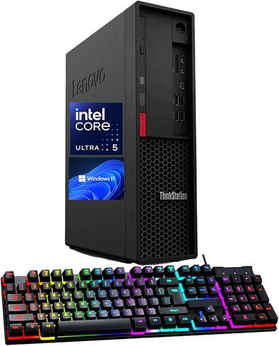Lenovo ThinkStation P330 SFF Workstation Desktop, 8th Gen Intel Core i5-8500 Up to 4.1GHz, 8GB DDR4 RAM, 256GB SSD, USB WiFi & Bluetooth, HDMI DP, Windows 11 Pro, Keyboard & Mouse Included (Renewed) in Kuwait