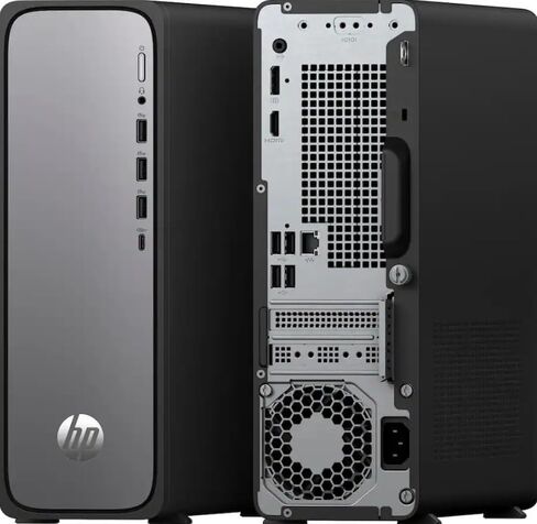 HP OmniDesk Slim Desktop PC, Intel Core i3-13100, 8GB RAM, 256GB SSD, Intel UHD Graphics 710, Windows 11 Home, Meteor Silver, S03-0034 (2025) (Renewed) in Kuwait