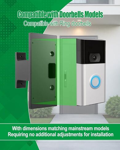 Doorbell Extender Bracket Compatible with Ring Doorbell, Extends Offset Doorbell Holder Mount for Brick Wall, Get Better View, Black 97mm in Kuwait
