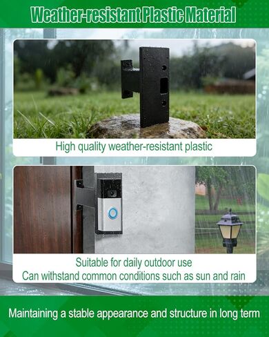 Doorbell Extender Bracket Compatible with Ring Doorbell, Extends Offset Doorbell Holder Mount for Brick Wall, Get Better View, Black 97mm in Kuwait