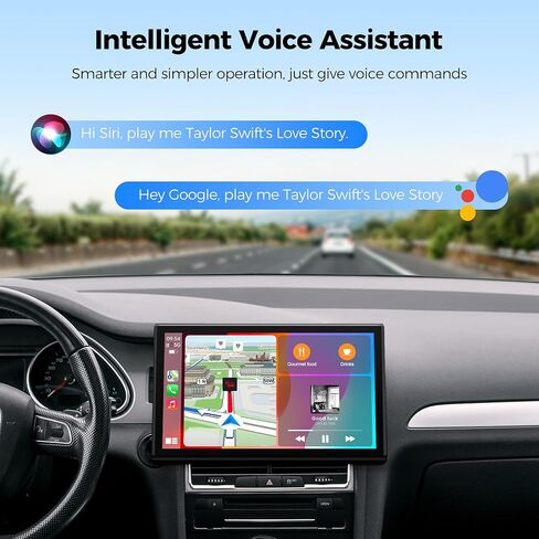 Topexplore 7" Wireless Apple CarPlay and Android Auto Screen with Magnetic Mount, Portrait/Landscape Switch, Portable Car Stereo with Bluetooth, Mirror Link, GPS, OTA Update in Kuwait