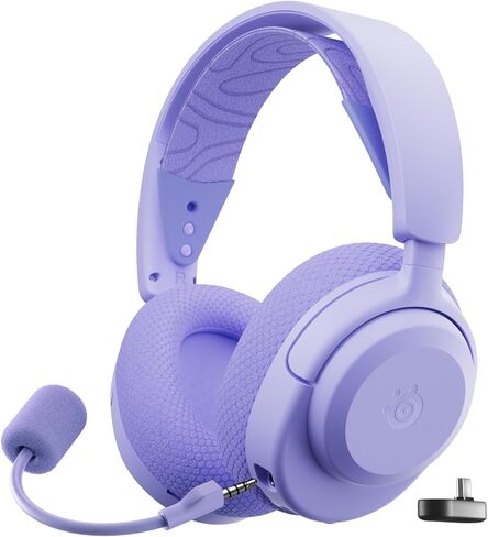 SteelSeries Arctis Nova 3P Wireless Gaming Headset, Mobile App Control, 40 HR Battery, Neodymium Magnetic Drivers, 2.4GHz/Bluetooth Compatible with Xbox, PS5, PC, Switch, Mobile - Lavender (Renewed) in Kuwait