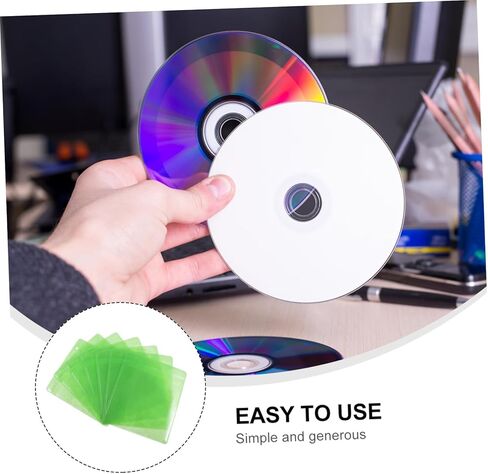 200 قطعة من أكياس تخزين أقراص CD DVD البلاستيكية مقاس 12 سم مع غطاء، وأكمام تخزين الوسائط المحمولة للسيارة والمنزل، منظم ألوان عشوائي in Kuwait