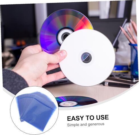 Balacoo 200pcs Plastic DVD Sleeve CD Storage Bag 12cm Media Storage Protector Sleeve for Car and Home Use Economic Random Color in Kuwait