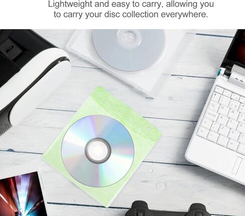 Cabilock 200pcs Plastic CD DVD Sleeves Storage Bags 12cm Portable Pp Media Keeper Sleeves for Car and Home Use Random Color in Kuwait