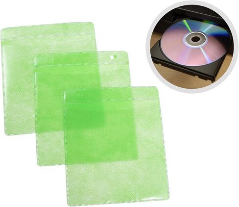 OUNONA 200pcs CD Sleeve Holder and DVD Storage Plastic Sleeves 12cm Portable Media Storage Organizer for Car and Home Use Random Color in Kuwait