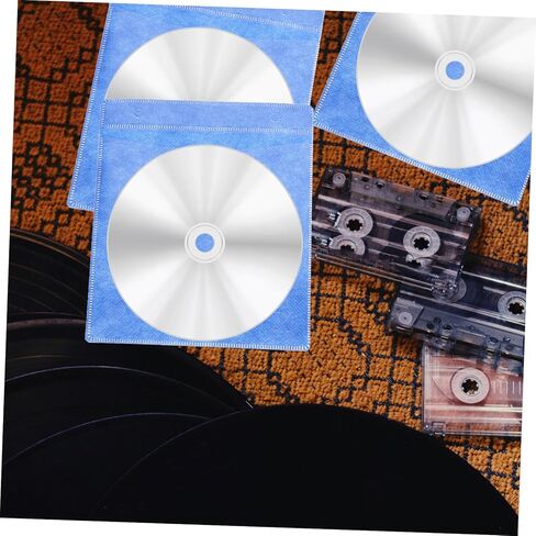 SEWACC 200pcs Plastic Sleeves for CD DVD Storage, 12cm Reusable Media Protection Bag, Portable Disc Keeper for Car and Home Use Random Color in Kuwait