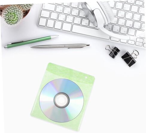 SEWACC 200pcs Plastic Sleeves for CD DVD Storage, 12cm Reusable Media Protection Bag, Portable Disc Keeper for Car and Home Use Random Color in Kuwait