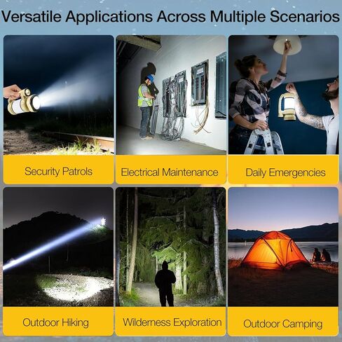 Rechargeable LED Lantern, Camping Essentials, 800LM, Hanging Solar Charging，9 Light Modes, IPX6 Waterproof, Lantern Flashlight for Hurricane Emergency, Hiking, Home and More, USB Cable Included in Kuwait