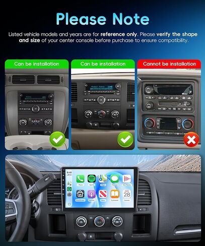 8 Core 6G+128G Android Car Stereo for Chevy Silverado 2007-2013 Tahoe GMC Sierra Yukon Wireless Carplay Android Auto، شاشة لمس 10.1 بوصة GPS/BT 5.0/FM/DSP/5G-WiFi كاميرا احتياطية رؤية بانورامية 360 درجة in Kuwait