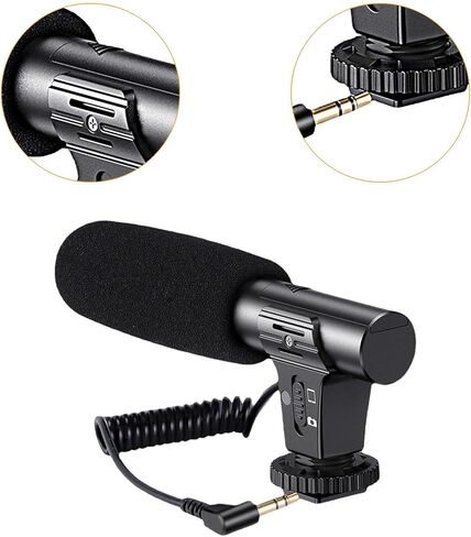 Camera Microphone Easy to Install Versatile Accessory Portable Durability Practical Premium Video Recording Mic Professional in Kuwait