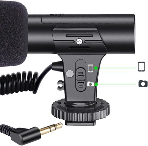Camera Microphone Easy to Install Versatile Accessory Portable Durability Practical Premium Video Recording Mic Professional in Kuwait