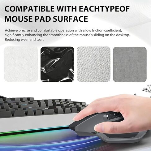 مجموعتان من زلاجات ماوس الثلج اللاسلكية MX Master 3S، أقدام بديلة PTFE متوافقة مع ماوس Logitech MX Master 3S اللاسلكي، وسادة تزلج ناعمة ومتينة (0.7 مم/أبيض) in Kuwait