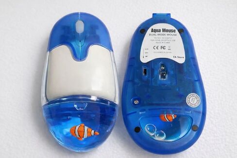 Clown Fish Aqua Mouse RGB - ماوس بلوتوث لاسلكي وماوس USB، قابل لإعادة الشحن، مصابيح LED، Frutiger Aero Aesthetic in Kuwait
