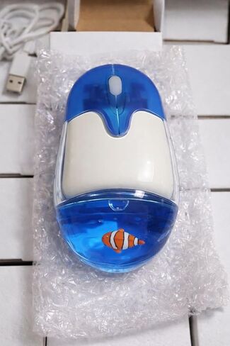 Clown Fish Aqua Mouse RGB - ماوس بلوتوث لاسلكي وماوس USB، قابل لإعادة الشحن، مصابيح LED، Frutiger Aero Aesthetic in Kuwait