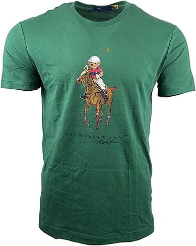 POLO RALPH LAUREN Men's T-Shirt 100% Cotton Graphic PRL Logo Crewneck (Large, Grey Signature) in Saudi Arabia