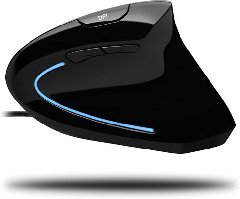 Adesso iMouse E1 - ماوس رأسي مريح مضاء - بصري - كابل - أسود لامع - USB - 1600 نقطة في البوصة - عجلة التمرير - 6 أزرار - اليد اليمنى فقط - IMOUSE E1 in Kuwait