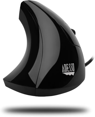 Adesso iMouse E1 - ماوس رأسي مريح مضاء - بصري - كابل - أسود لامع - USB - 1600 نقطة في البوصة - عجلة التمرير - 6 أزرار - اليد اليمنى فقط - IMOUSE E1 in Kuwait