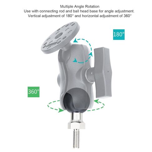 Zerodis Ball Head Mount 1.5 Inch Rubber Ball Head for Enhanced Stability 360 Rotation with Connecting Rod and Base Travel Personal Care in Kuwait