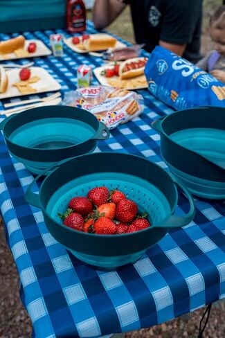 AR Adventure Ready Flat Pack Collapsible Bowls & Strainer Set for Hiking, Camping & Travel in Kuwait