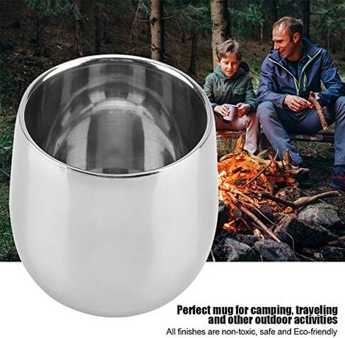 Stainless Steel Double Wall Insulated Coffee Mug for Camping, Travel, and Outdoor Activities, 150ml 180ml 200ml Cup Set with Handle in Kuwait